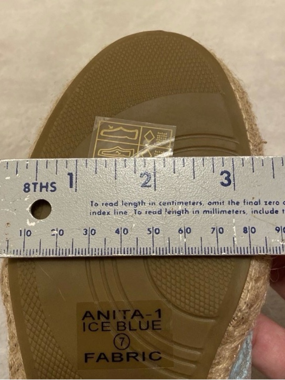 Bella Marie Light Blue Sequin Espadrille Flats - Picture 11 of 12